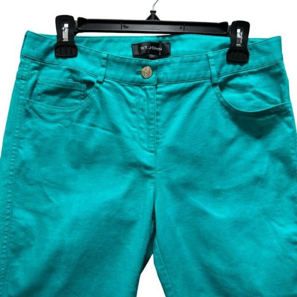 St. John Womens Turquoise Straight Leg Pans Size 6 - Picture 8 of 9